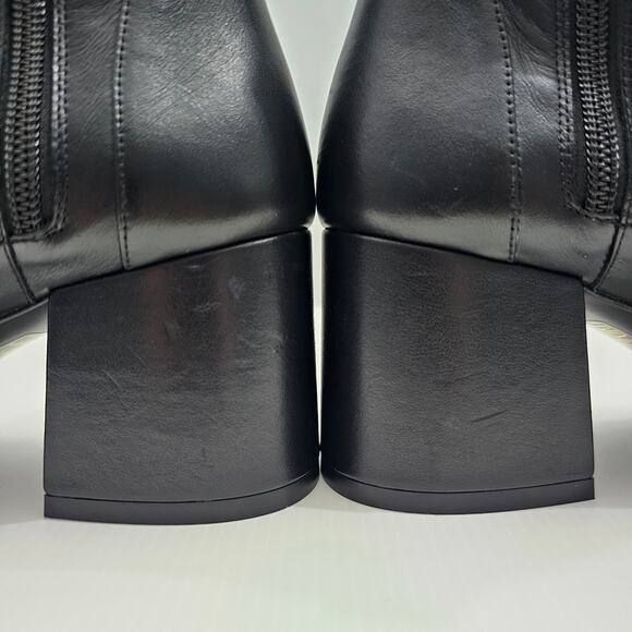 Stuart Weitzman Flareblock 60 Ankle Boot Womens 10 Black Leather Zip Block Heel - Picture 4 of 15